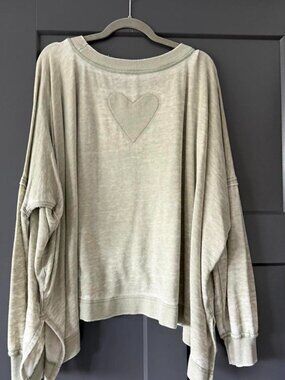 Free People Women's Green and Khaki Sweatshirt